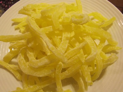 Young Coconut Ribbons - Durian flavored - Mứt Dừa Non Sầu Riêng
