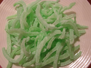 Young Coconut Ribbons - Pandan flavored - Mứt Dừa Non Lá Dứa